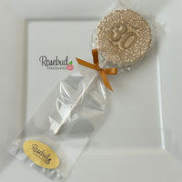 12 Number THIRTY #30 Chocolate Decorative Floral GOLD DUSTED Lollipop Party Favors 30th Birthday Anniversary