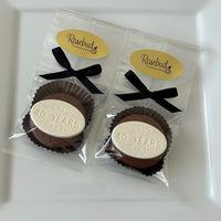 12 "40 Years" Chocolate Covered Oreo Cookie Candy Party Favors Gold Dusted Oval