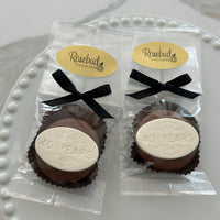 12 "40 Years" Chocolate Covered Oreo Cookie Candy Party Favors Gold Dusted Oval