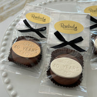 12 "40 Years" Chocolate Covered Oreo Cookie Candy Party Favors Gold Dusted Oval