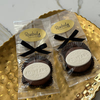 12 "40 Years" Chocolate Covered Oreo Cookie Candy Party Favors Gold Dusted Oval