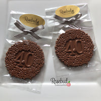 12 Number FORTY #40 Chocolate 40th Birthday Anniversary Party Favors