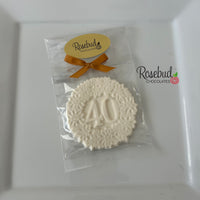 12 Number FORTY #40 Chocolate 40th Birthday Anniversary Party Favors