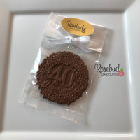 12 Number FORTY #40 Chocolate 40th Birthday Anniversary Party Favors