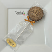12 Number FORTY #40 Chocolate Decorative Floral GOLD DUSTED Lollipop Party Favors 40th Birthday Anniversary