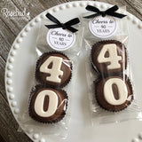 8 Sets #40 Chocolate Covered Oreo Cookie Party Favors 40th Birthday Anniversary