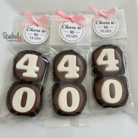 8 Sets #40 Chocolate Covered Oreo Cookie Party Favors 40th Birthday Anniversary