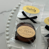 12 "40 Years" Chocolate Covered Oreo Cookie Candy Party Favors Gold Dusted Oval