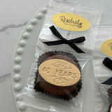 12 "40 Years" Chocolate Covered Oreo Cookie Candy Party Favors Gold Dusted Oval