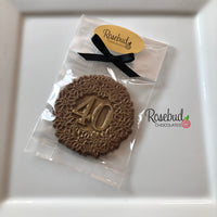 12 Number FORTY #40 Chocolate Decorative Floral GOLD DUSTED Lollipop Party Favors 40th Birthday Anniversary