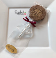 12 Number FORTY #40 Chocolate Decorative Floral GOLD DUSTED Lollipop Party Favors 40th Birthday Anniversary