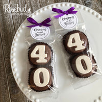 8 Sets #40 Chocolate Covered Oreo Cookie Party Favors 40th Birthday Anniversary
