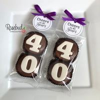 8 Sets #40 Chocolate Covered Oreo Cookie Party Favors 40th Birthday Anniversary