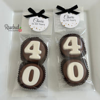 8 Sets #40 Chocolate Covered Oreo Cookie Party Favors 40th Birthday Anniversary