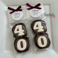 8 Sets #40 Chocolate Covered Oreo Cookie Party Favors 40th Birthday Anniversary