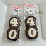 8 Sets #40 Chocolate Covered Oreo Cookie Party Favors 40th Birthday Anniversary