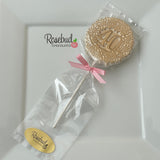 12 Number FORTY #40 Chocolate Decorative Floral GOLD DUSTED Lollipop Party Favors 40th Birthday Anniversary