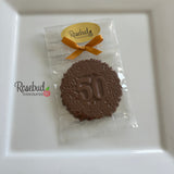 50th Birthday Set of 12 Chocolate #50 Floral Lollipops Anniversary Party Favors