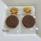 50th Birthday Set of 12 Chocolate #50 Floral Lollipops Anniversary Party Favors