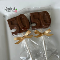 12 #50 Chocolate Lollipop Candy Party Favors 50th Birthday Anniversary