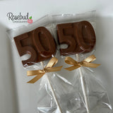 12 #50 Chocolate Lollipop Candy Party Favors 50th Birthday Anniversary