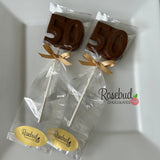 12 #50 Chocolate Lollipop Candy Party Favors 50th Birthday Anniversary