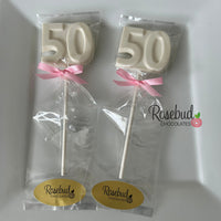 12 #50 Chocolate Lollipop Candy Party Favors 50th Birthday Anniversary