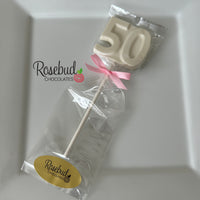 12 #50 Chocolate Lollipop Candy Party Favors 50th Birthday Anniversary