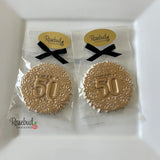 12 Gold Dusted #50 Decorative Chocolate Lollipop 50th Birthday Candy Party Favors