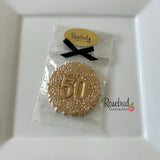 12 Gold Dusted #50 Decorative Chocolate Lollipop 50th Birthday Candy Party Favors