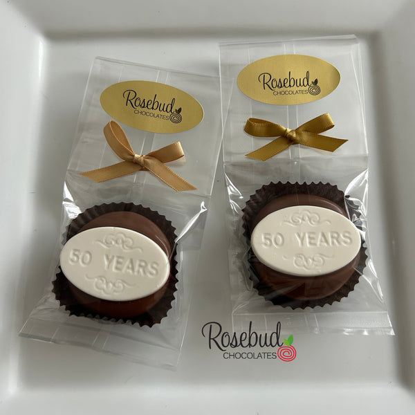 12 NUMBER FIFTY "50 Years" Chocolate Covered Oreo Cookie Candy Party Favors #50 Birthday Anniversary