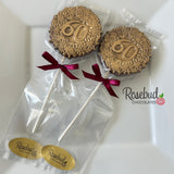 60th Birthday Set of 12 Chocolate #60 Floral Lollipops Party Favors