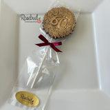 60th Birthday Set of 12 Chocolate #60 Floral Lollipops Party Favors