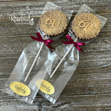 60th Birthday Set of 12 Chocolate #60 Floral Lollipops Party Favors