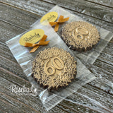 60th Birthday Set of 12 Chocolate #60 Floral Lollipops Party Favors
