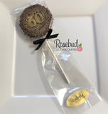 12 NUMBER SIXTY #60 Chocolate Decorative Floral Gold Dusted Lollipop Party Favors 60th Birthday