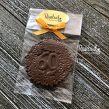 60th Birthday Set of 12 Chocolate #60 Floral Lollipops Anniversary Party Favors