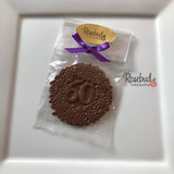 60th Birthday Set of 12 Chocolate #60 Floral Lollipops Anniversary Party Favors