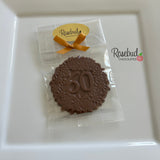 60th Birthday Set of 12 Chocolate #60 Floral Lollipops Anniversary Party Favors