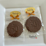 60th Birthday Set of 12 Chocolate #60 Floral Lollipops Anniversary Party Favors