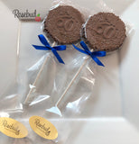 60th Birthday Set of 12 Chocolate #60 Floral Lollipops Anniversary Party Favors