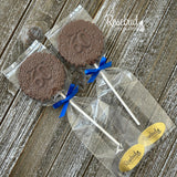 60th Birthday Set of 12 Chocolate #60 Floral Lollipops Anniversary Party Favors
