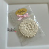 60th Birthday Set of 12 Chocolate #60 Floral Lollipops Anniversary Party Favors