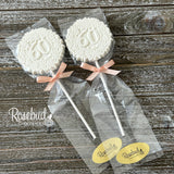 60th Birthday Set of 12 Chocolate #60 Floral Lollipops Anniversary Party Favors
