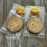 60th Birthday Set of 12 Chocolate #60 Floral Lollipops Party Favors