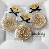 60th Birthday Set of 12 Chocolate #60 Floral Lollipops Party Favors