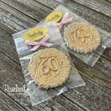 60th Birthday Set of 12 Chocolate #60 Floral Lollipops Party Favors