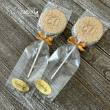 60th Birthday Set of 12 Chocolate #60 Floral Lollipops Party Favors