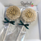 60th Birthday Set of 12 Chocolate #60 Floral Lollipops Party Favors