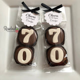 70th Birthday Set of 8 Chocolate Covered Oreo Cookie Favors Custom Tags
